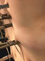 Super cute blond is tormented, cloths pins on her body are ripped off, made to cum over and over!!