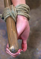 Hot Asian MILF gets suspended, suffers weight on her HIUGE nipples, and is made to cum over and over