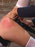 Girl next door is severely bound and gaggedWhite panties ripped of and made to cum like a whore.