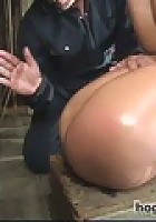 19 yr Old with Huge Tits Suffers in a Catigory5 Suspension, Cums while Upside Down and Helpless