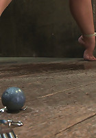 Girl next door gets bound spread, pussy floggedNipples tortured, made to cum like a common whore