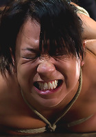 Sexy Hawaiian brutally hogtied suffering orgasm after orgasm until she is lying in her own squirt.