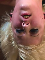 Hot blond suffers though a brutal Category 5 inverted suspension.How many orgasms can she take?