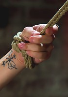 Super cute next door gets bound by perverted coupleStripped, flogged, fingered and made to cum!