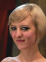 Blond with killer natural body, is suspended, suffers intense foot caningMade to cum over & over