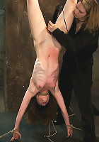 Girl next door put upside down, severely flogged & made to cumOn screen tying and real BDSM play