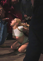 Dirty old men get serviced by 18 year old sluts in white panties!